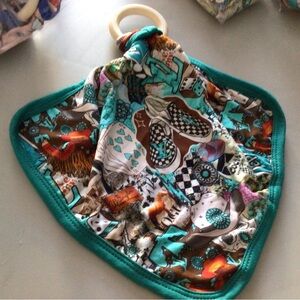 Teal and Multicolor Kids Bib